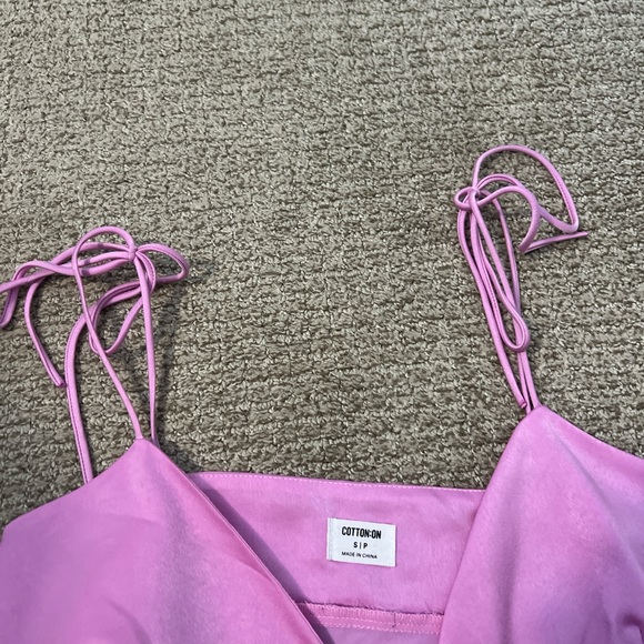 Zara Pink Tie-Front Crop Top - Picture 3 of 3